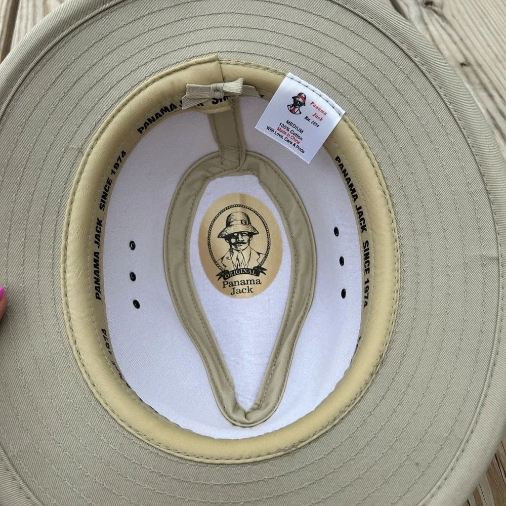 VINTAGE - Panama Jack Canvas Hat - Size Medium - Color‎ Tan/Khaki NEVER WORN